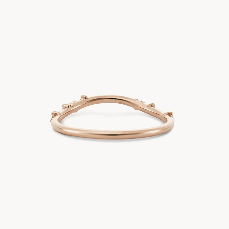 Alate ring - 14k rose gold, white diamond