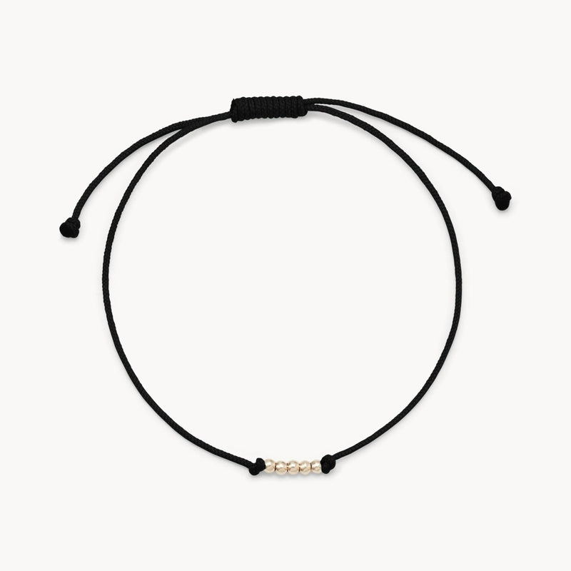 new the abacus contemplation cord bracelet - 10k yellow gold, black cord