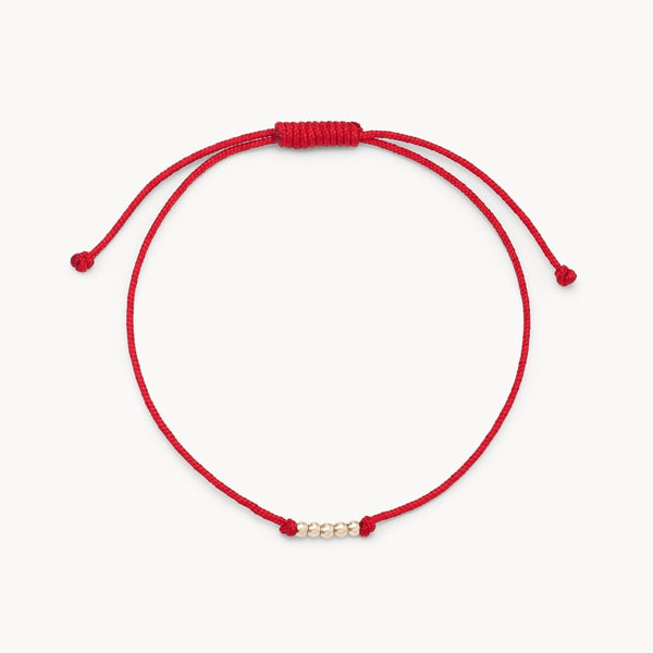 new the abacus contemplation cord bracelet - 10k yellow gold, red cord