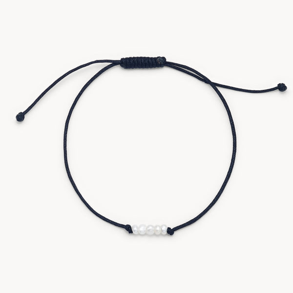 the abacus pearl contemplation cord bracelet - black cord