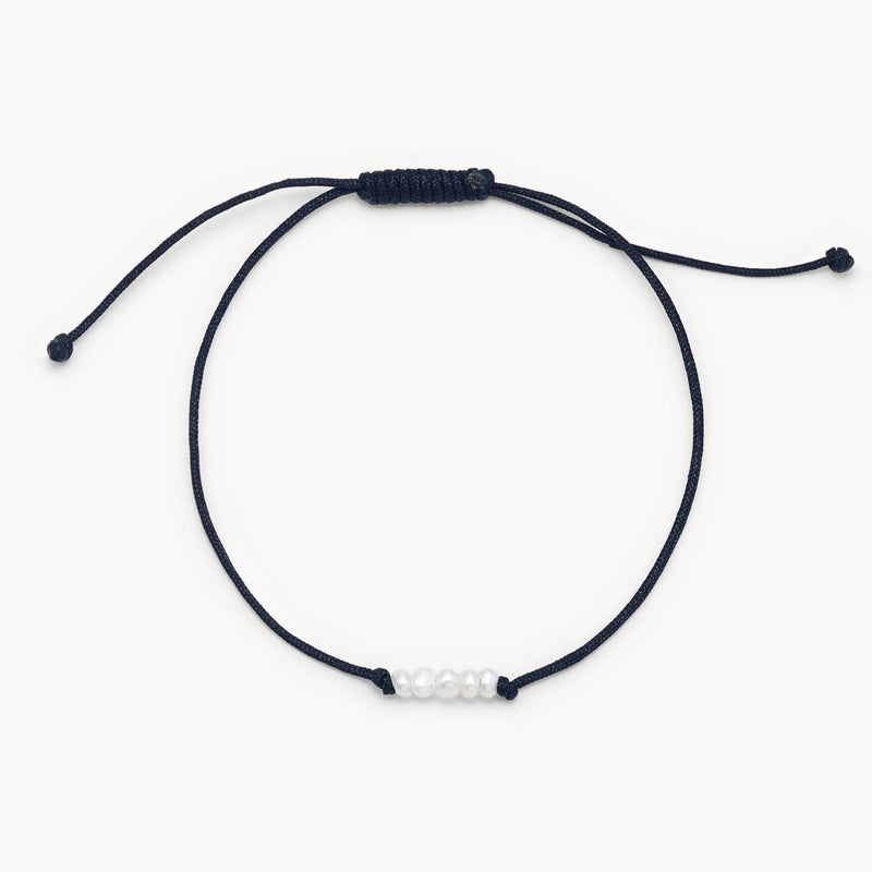 the abacus pearl contemplation cord bracelet - black cord