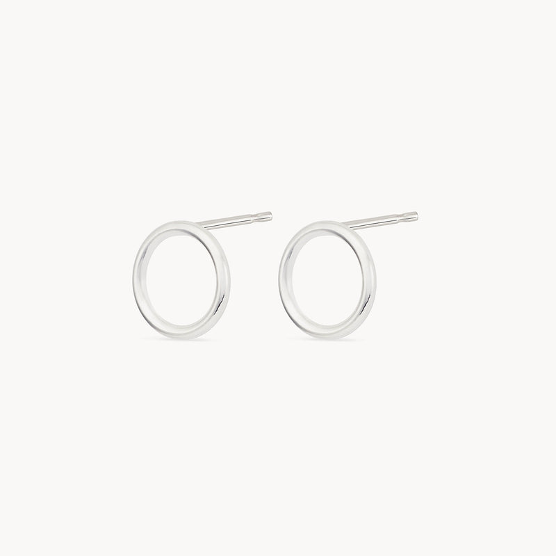 wire circle earrings (small) - sterling silver