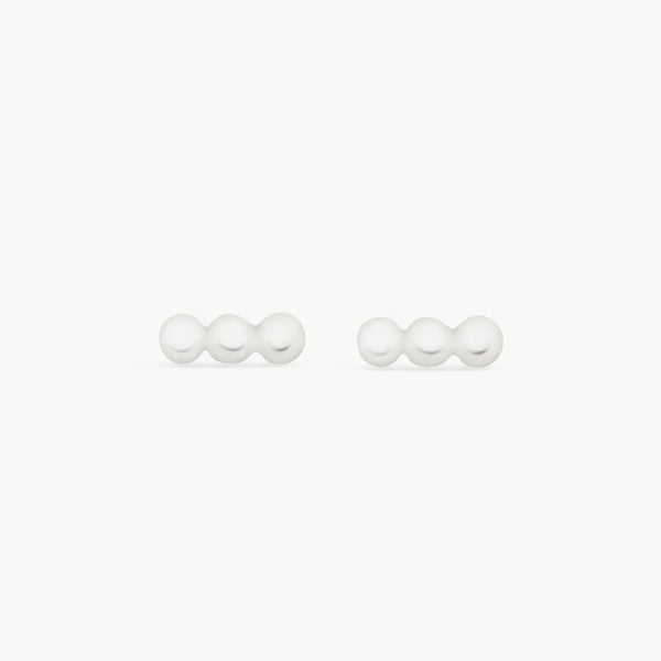 Row of 3 Dots Earrings - Sterling Silver