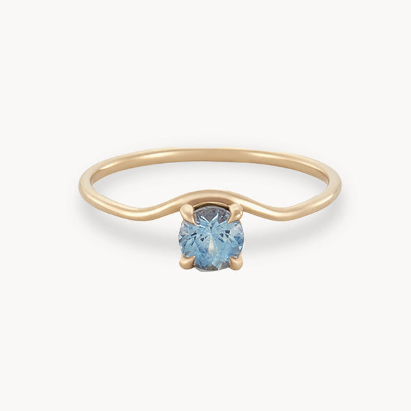 la mesure de l'amour one-of-a-kind ring - 14k yellow gold, blue round sapphire