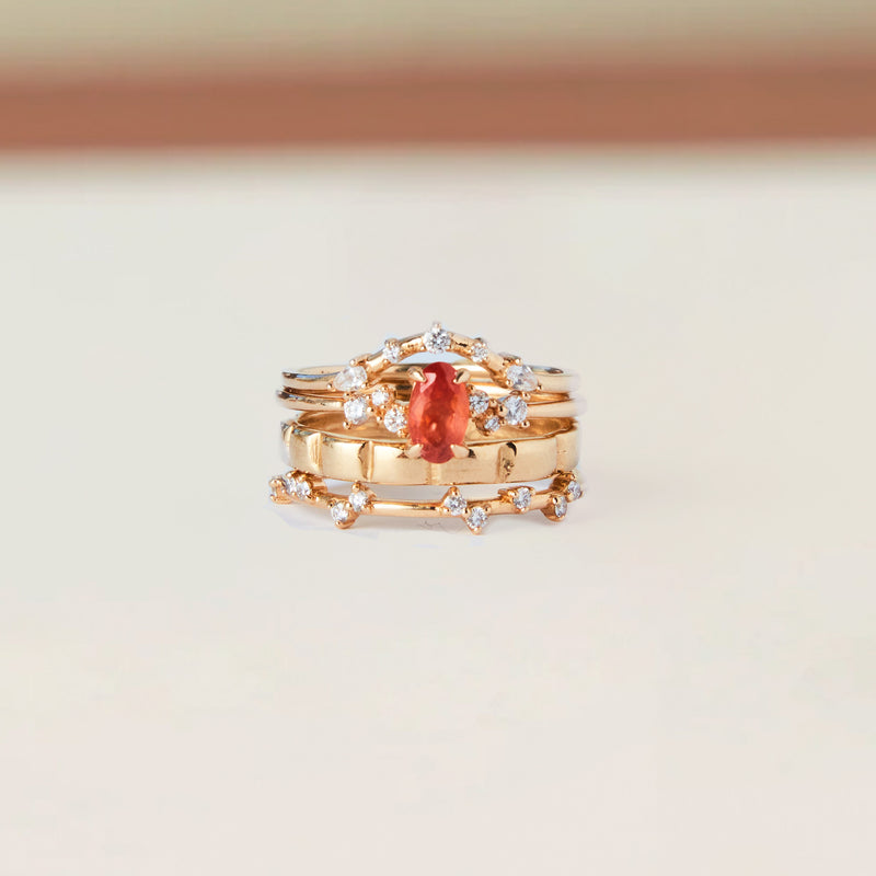 sweetest thing one-of-a-kind - 14k yellow gold ring, coral sapphire