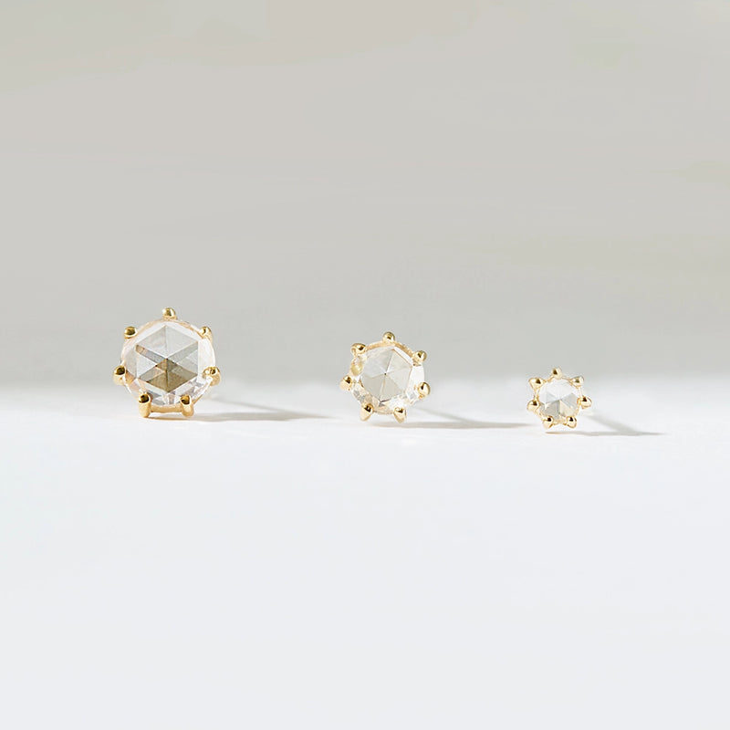nova earring - 14k yellow gold, white diamond