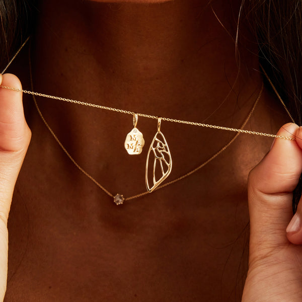 butterfly wing charm - 10k yellow gold