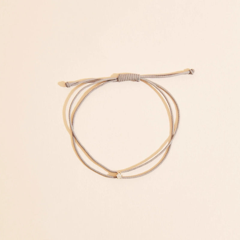 Best Friend Nova Trio - 10k yellow gold, teal, grey, black cord, diamond