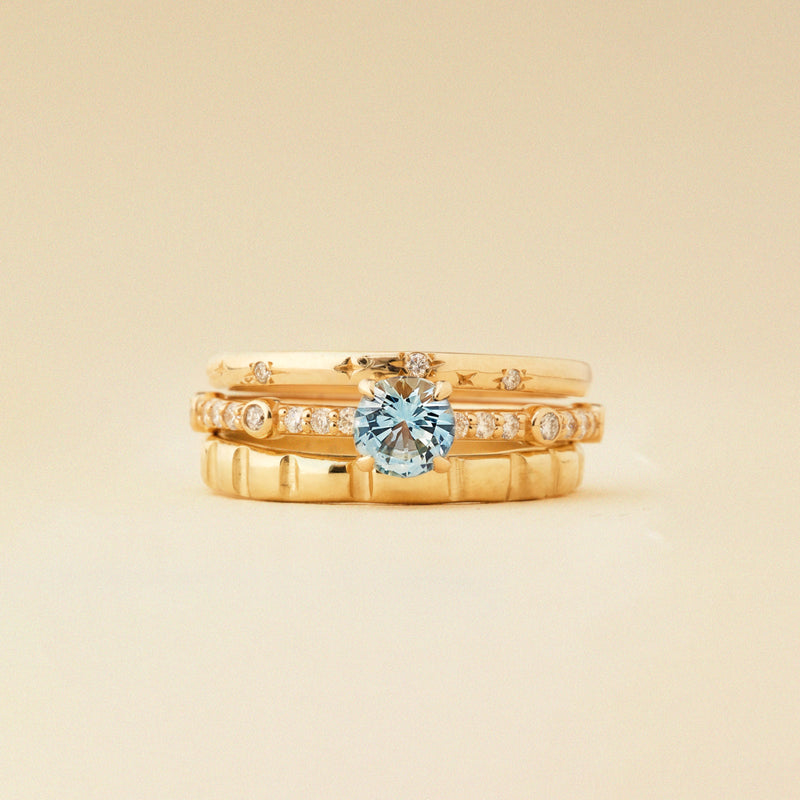 everlasting dawn one-of-a-kind ring - 14k yellow gold, round sapphire