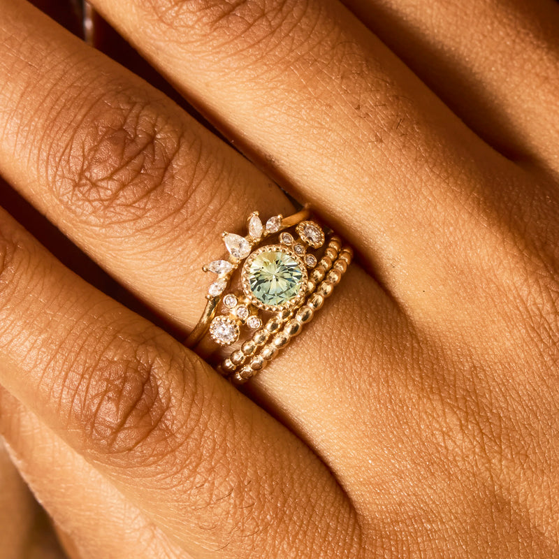evergreen bond one-of-a-kind ring - 14k yellow gold, round sapphire