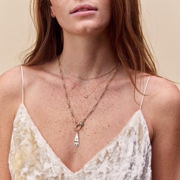 cosmic love necklace - 10k yellow gold, diamonds