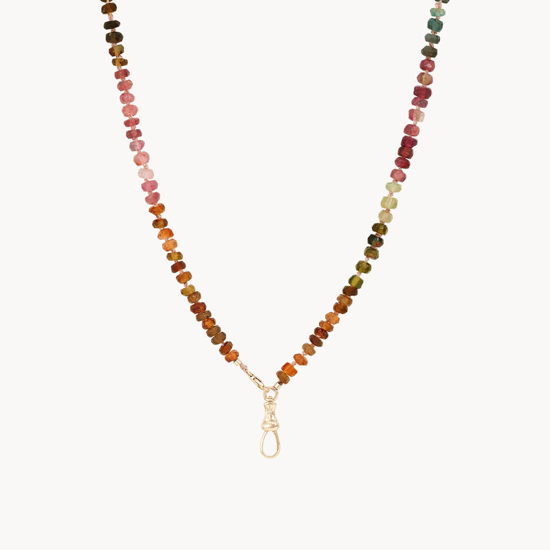 tourmaline beaded mood necklace - 10k yellow gold, tourmaline