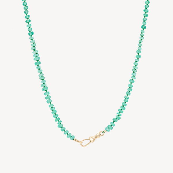 emerald beaded mood necklace - 10k yellow gold, emerald