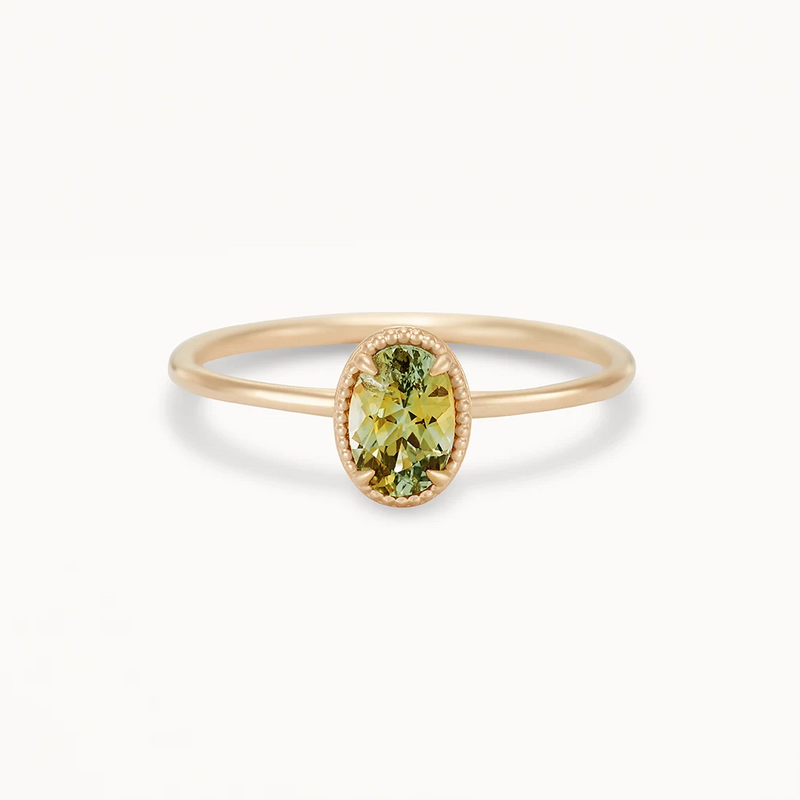 everlasting commitment one-of-a-kind - 14k yellow gold ring, green sapphire