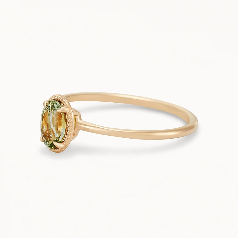 everlasting commitment one-of-a-kind - 14k yellow gold ring, green sapphire