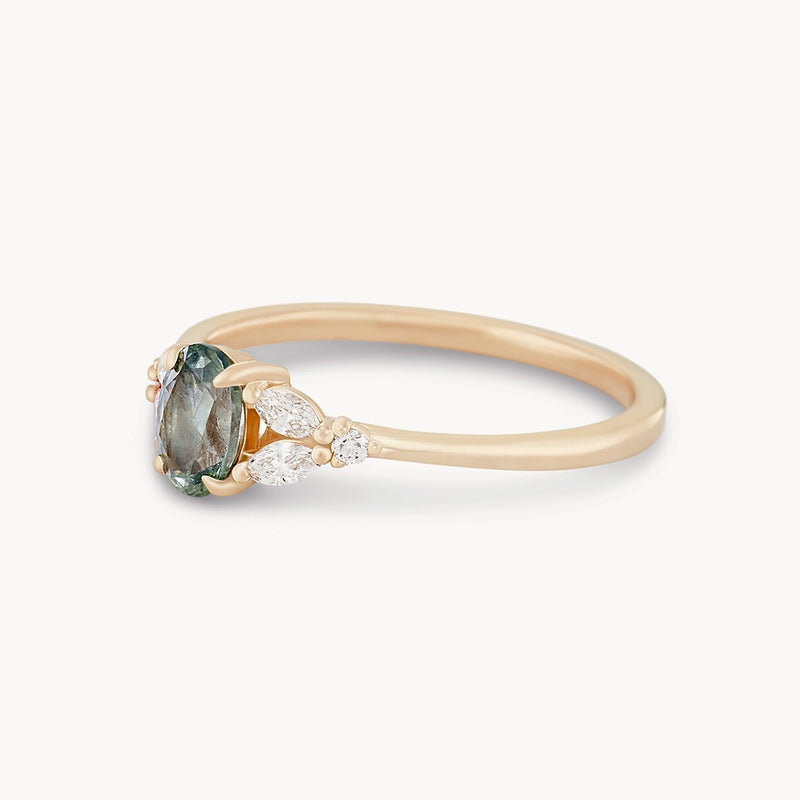 unnamed 5 one-of-a-kind ring - 14k yellow gold, sage green oval sapphire
