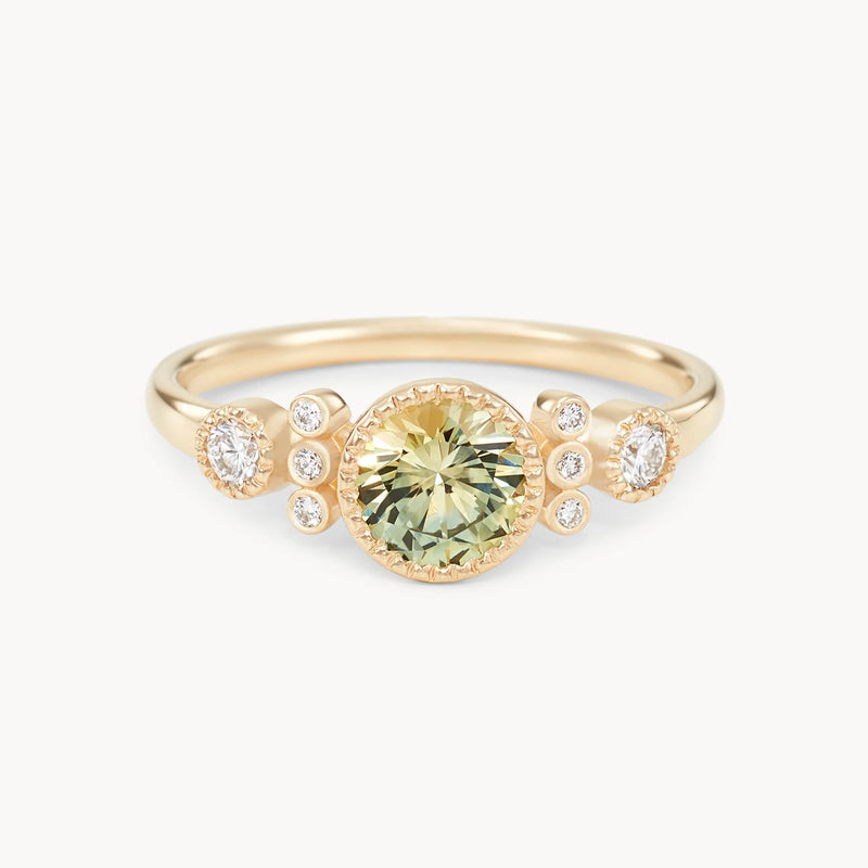 evergreen bond one-of-a-kind ring - 14k yellow gold, round sapphire