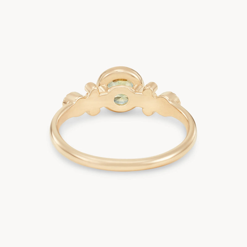 evergreen bond one-of-a-kind ring - 14k yellow gold, round sapphire