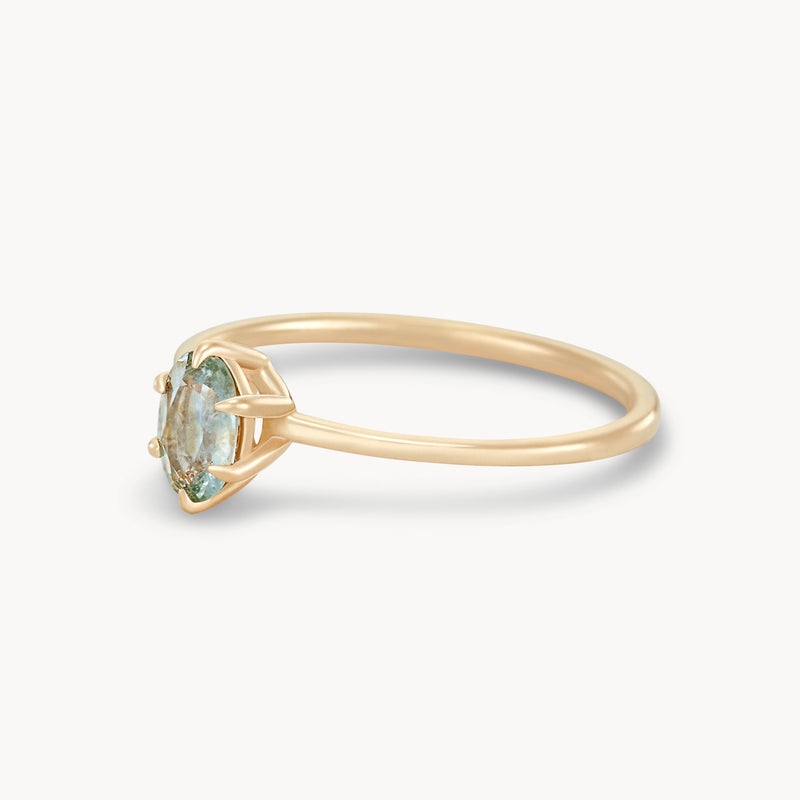 boundless cosmos one-of-a-kind - 14k yellow gold ring, sage green oval sapphire