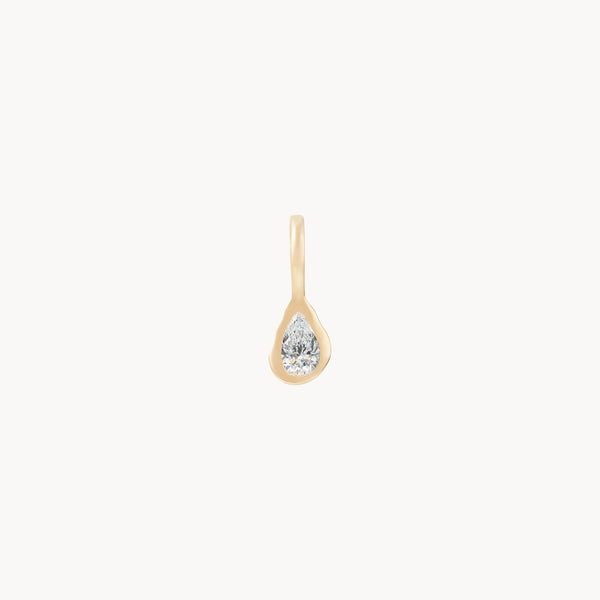 pear diamond april mood birthstone charm - 10k yellow gold, diamond