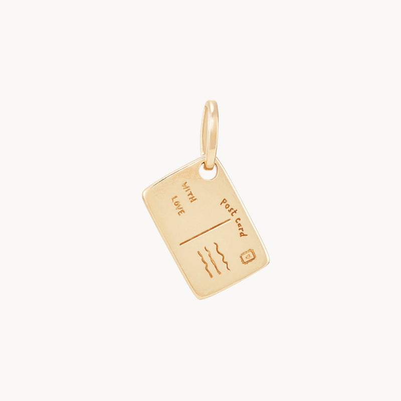 vancouver postcard charm - 10k yellow gold, brilliant diamond