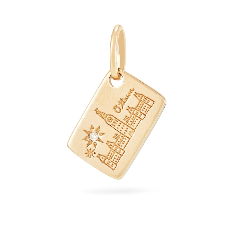 ottawa postcard charm - 10k yellow gold, brilliant diamond