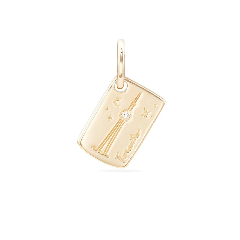 toronto postcard charm - 10k yellow gold, brilliant diamond