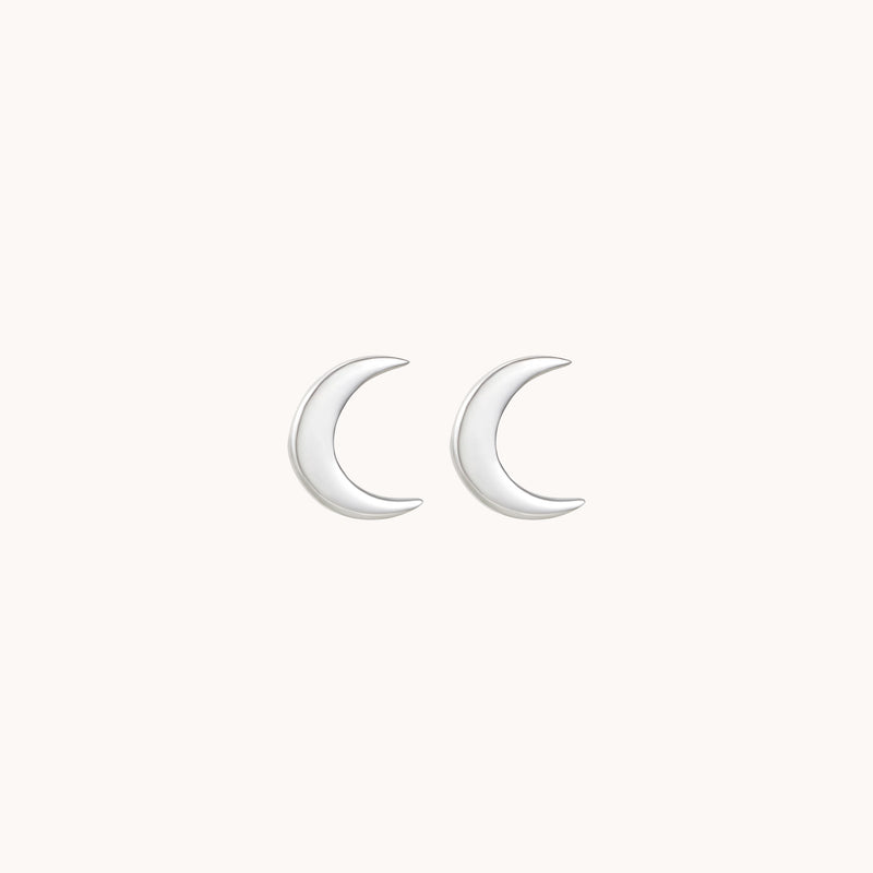 crescent moon earring silver - sterling silver