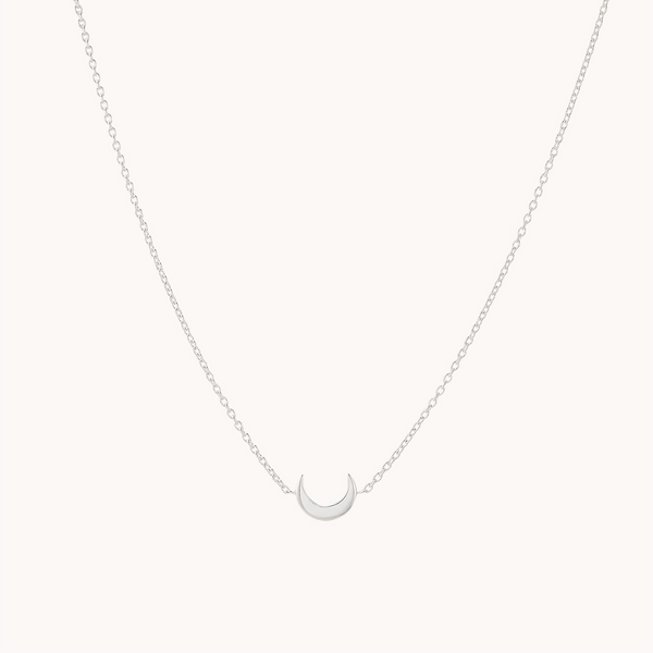 crescent moon necklace silver - sterling silver