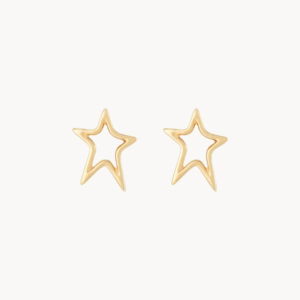 Bright star earring - 14k yellow gold