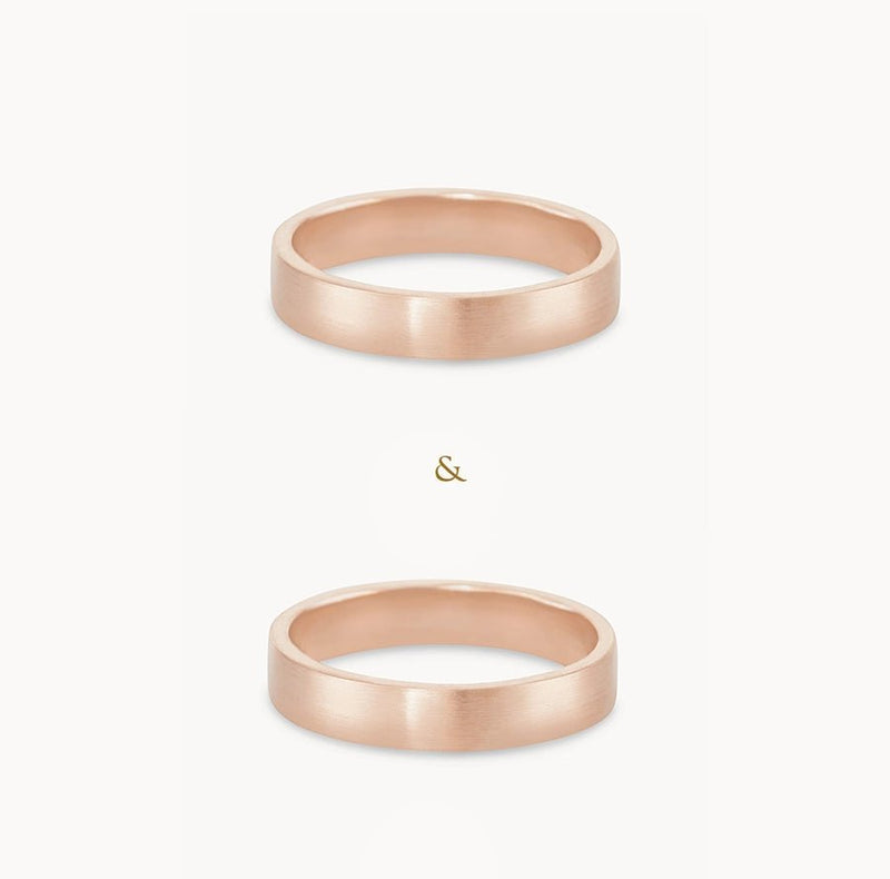 infinity love wedding band set of 2 brushed - 14k rose gold