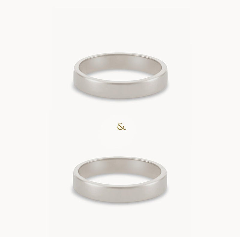 infinity love wedding band set of 2 polished - 14k white gold