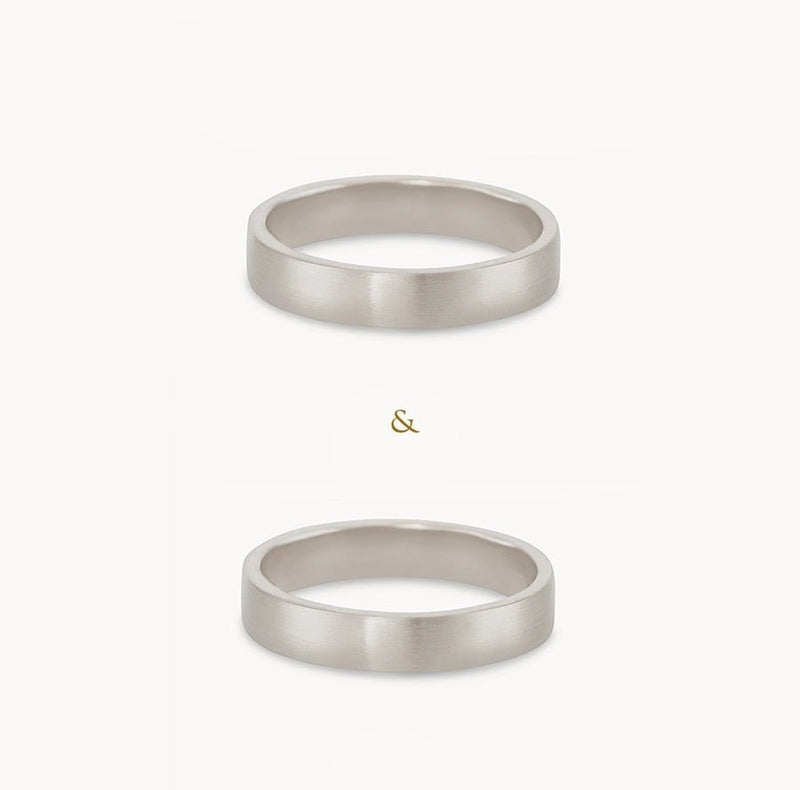 infinity love wedding band set of 2 brushed - 14k white gold