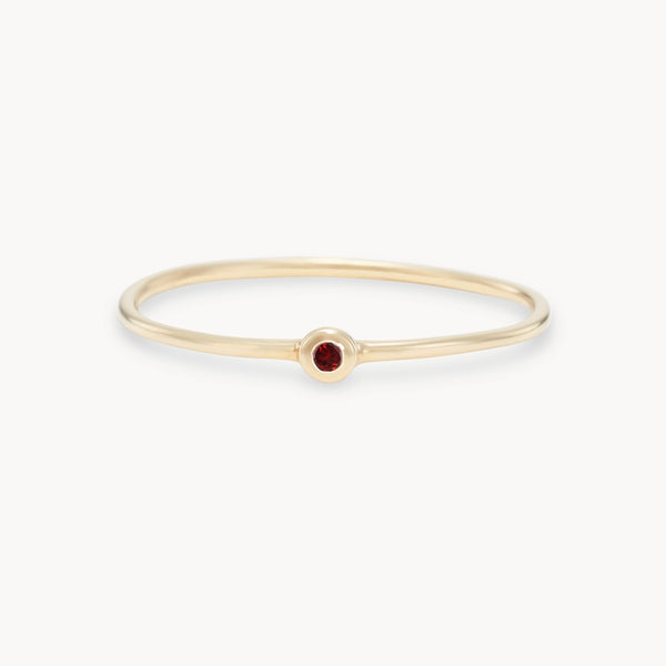 serendipity january birthstone stacking ring - 10k yellow gold, garnet gemstone