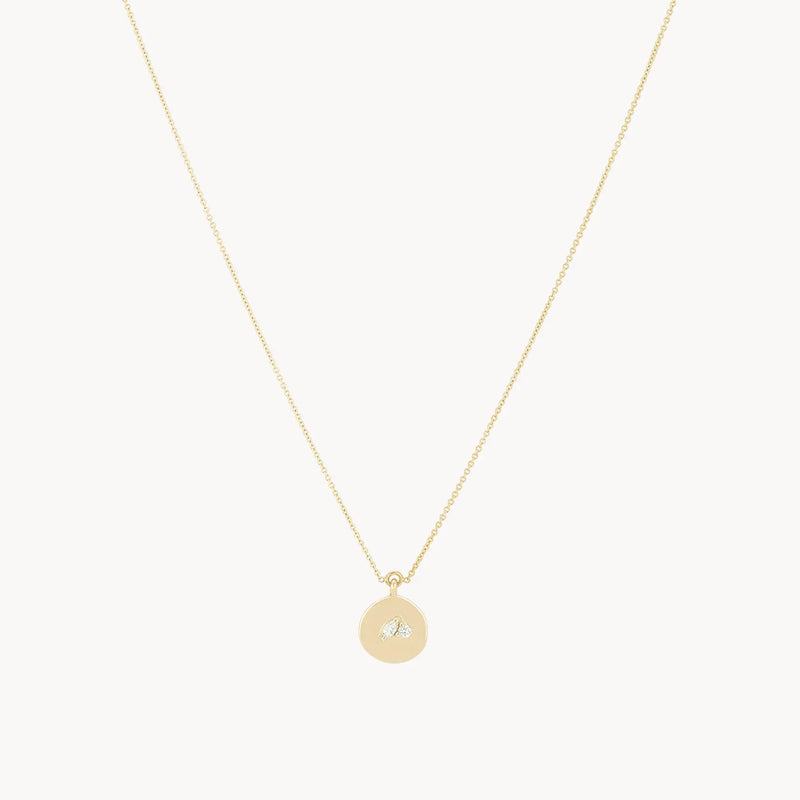 the kindred spirits lean on me medallion necklace - 14k yellow gold, diamonds