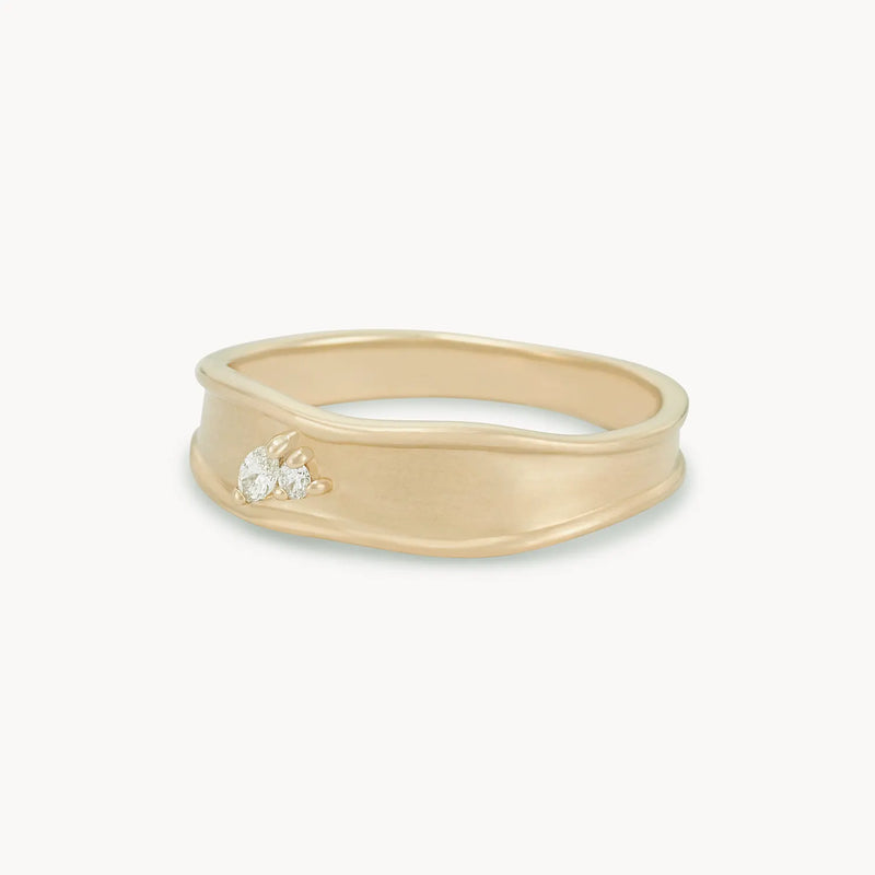 the kindred spirits lean on me band ring - 14k yellow gold, diamonds