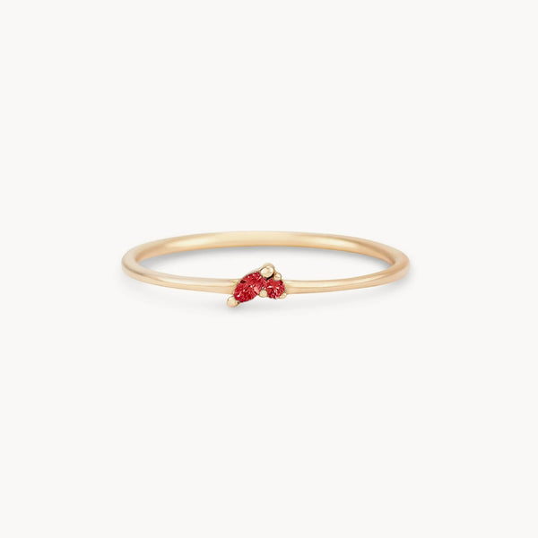 Lean on me ruby ring - 10k yellow gold, ruby