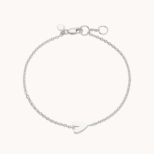 lovely heart bracelet silver - sterling silver