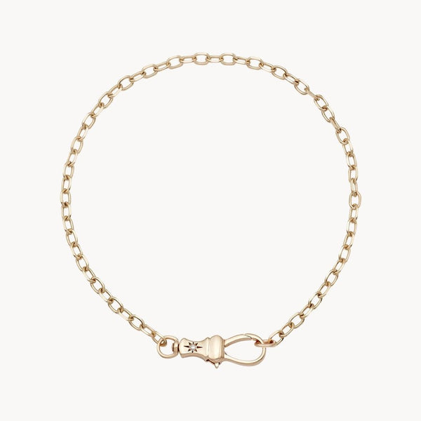 magic maker charm collector clasp bracelet - 10k yellow gold, brilliant diamonds