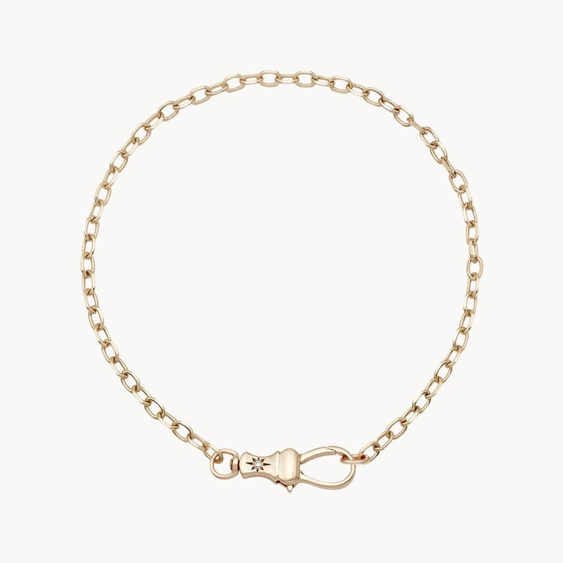 magic maker charm collector clasp bracelet - 10k yellow gold, brilliant diamonds