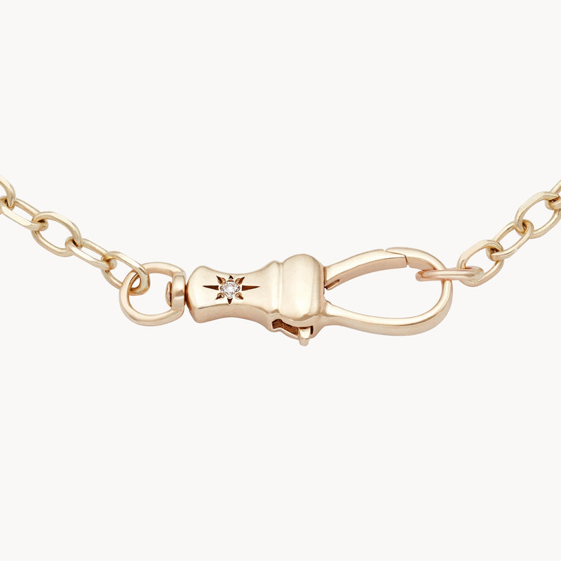 magic maker charm collector clasp bracelet - 10k yellow gold, brilliant diamonds