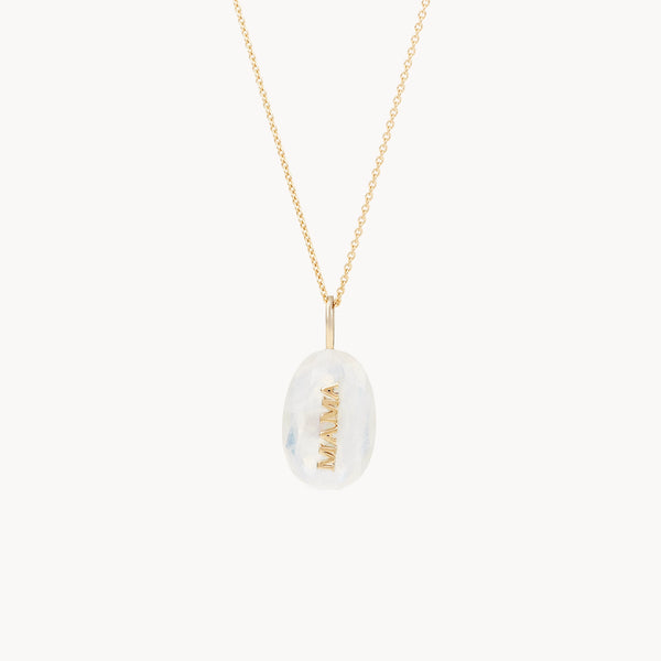 mama moonstone bloom necklace - 10k yellow gold, moonstone gemstone, diamonds