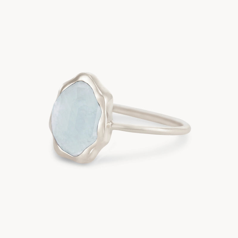 blue chalcedony mood ring silver - sterling silver, blue chalcedony