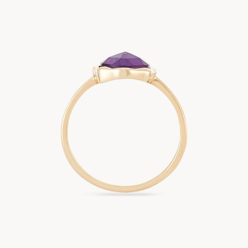 amethyst mood ring - 14k yellow gold