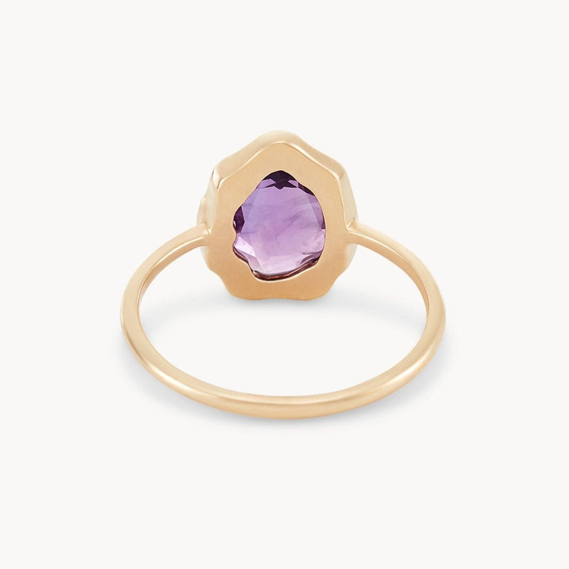 amethyst mood ring - 14k yellow gold