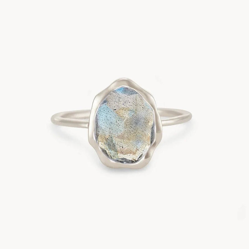 labradorite mood ring - sterling silver, labradorite
