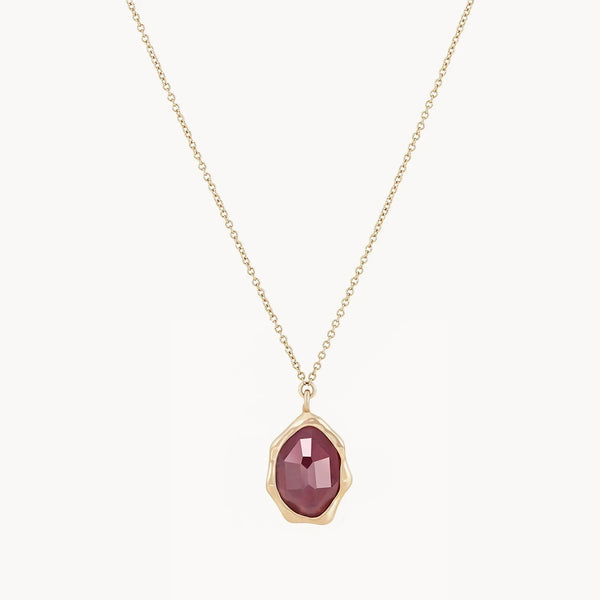 ruby mood necklace - 14k yellow gold