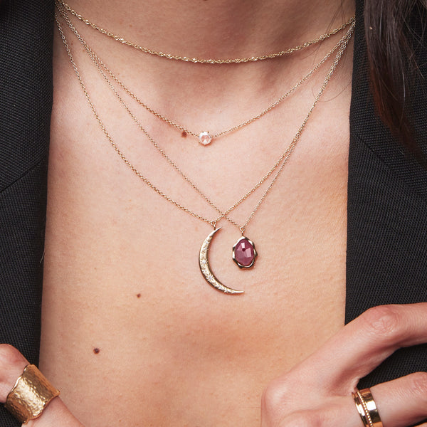 ruby mood necklace - 14k yellow gold