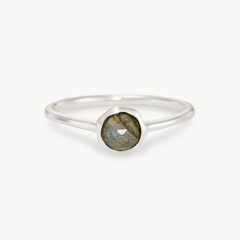 labradorite mini mood ring - sterling silver, labradorite gemstone