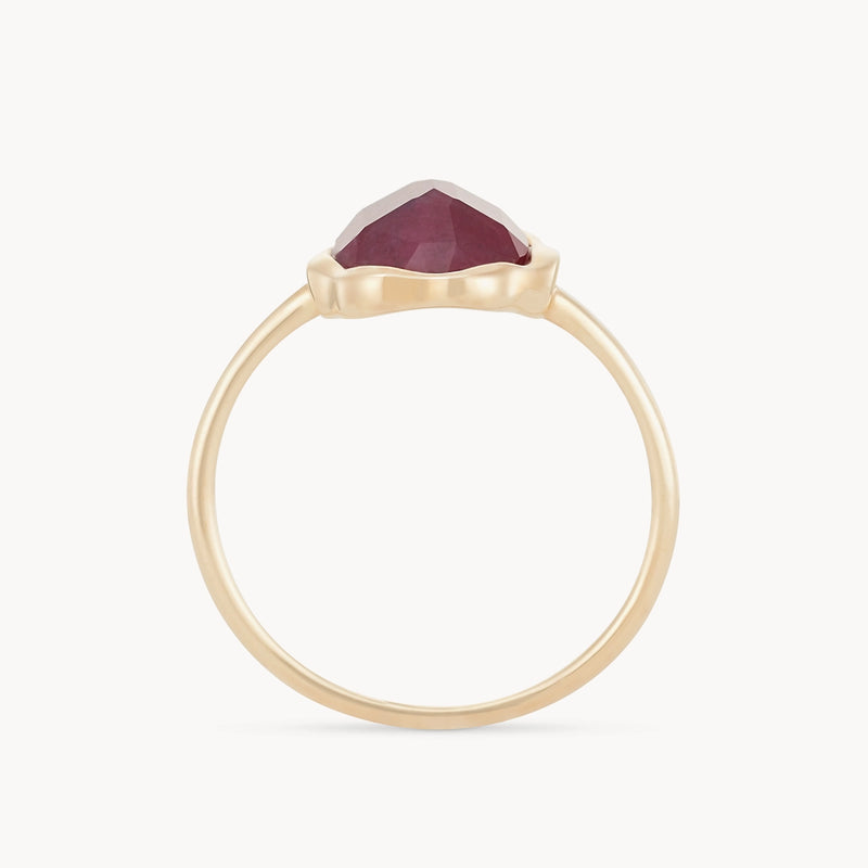 ruby mood ring - 14k yellow gold